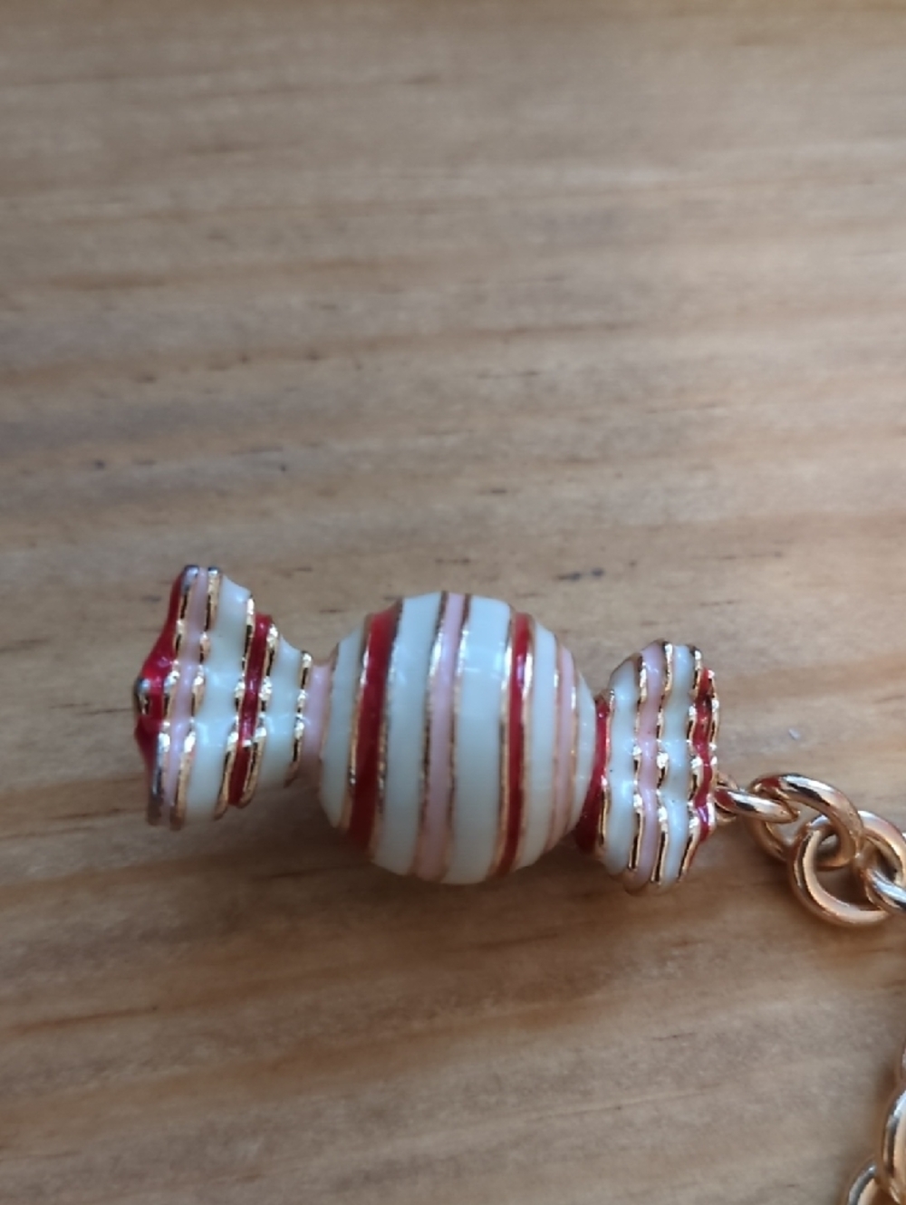 Coach Gold-Tone Candy Charm Keychain Purse Charm Red, Pink White, Green Enamel - Picture 9 of 14